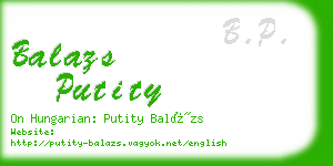 balazs putity business card